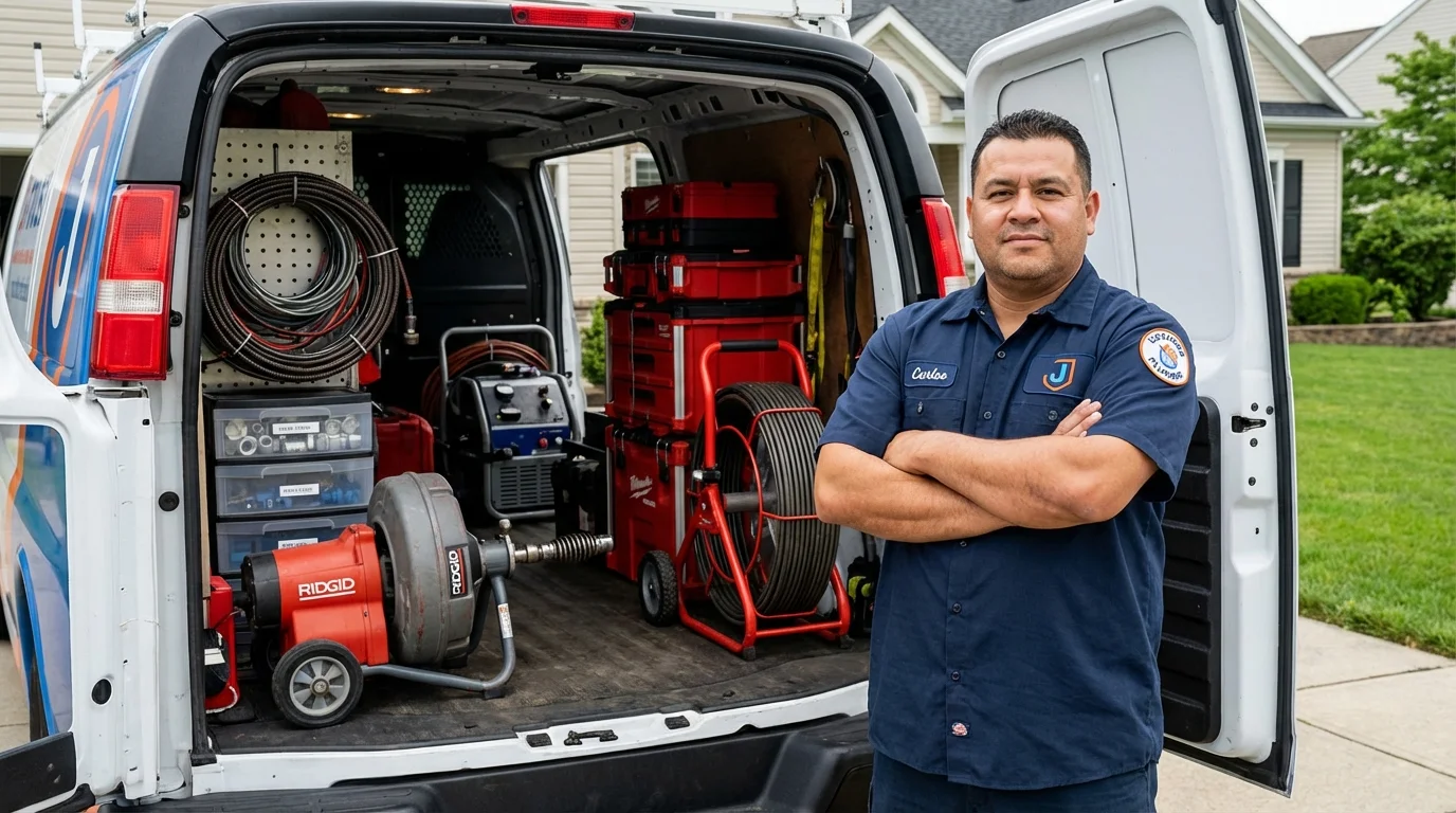 Professional drain cleaning equipment and Johns Plumbing LLC plumber in Weirton